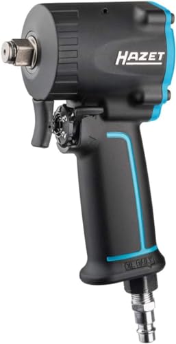 HAZET Druckluft-Schlagschrauber 9012M-1 I extra kurz - nur 80 mm, Max. Lösemoment: 1200 Nm, Vierkant 12,5 mm (1/2 Zoll), Betriebsdruck: 6,3 Bar I kompakte Bauweise für Arbeiten in beengten Räumen im Sale